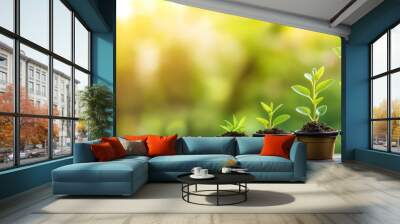 Business growth and positive sustainable. Profitable Investment. Positive trend. Green business. Wall mural