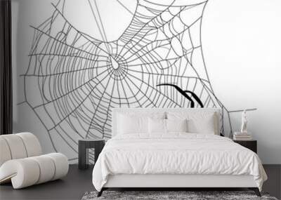 spider web black and white vector silhouette design Wall mural