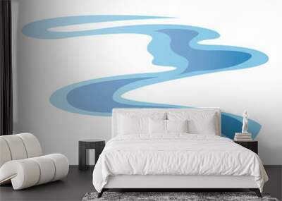 river icon logo vector design template Wall mural