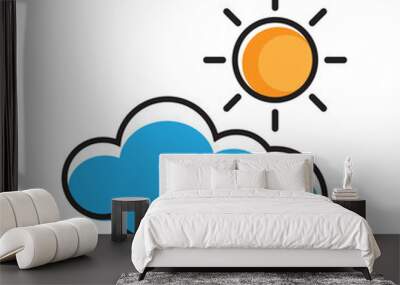 sunny cloudy weather icon vector illustration design template Wall mural