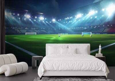 Soccer Stadium at Night Wall mural