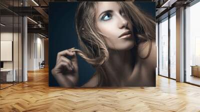 Beauty portrait of young sexy woman Wall mural