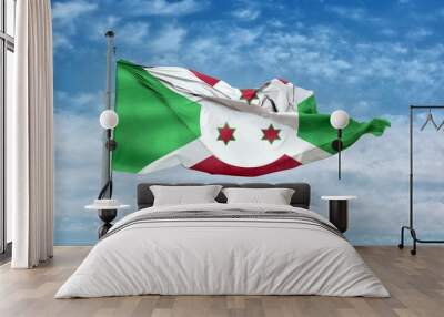 Burundi flag - realistic waving fabric flag Wall mural