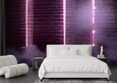 colorful brick wall background neon for concept design Wall mural