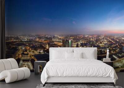 Leeds skyline during a summer sunrise Wall mural