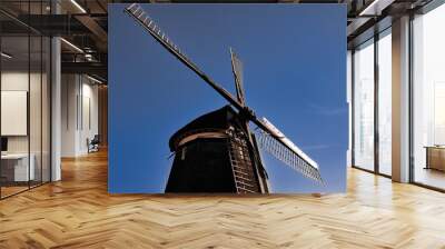 View of dutch mill under the sun rays Wall mural