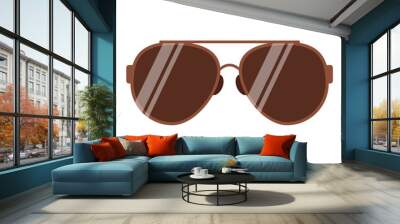 Hipster glasses flat element. Sunglasses trendy fashion. Stylish glasses in modern and creative style. Sunglasses modern design cartoon style Wall mural