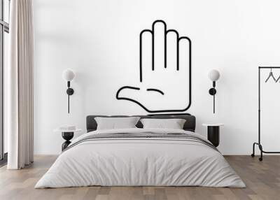 Raising hands to celebrate line art vector icon for apps and websites emoji icons Wall mural