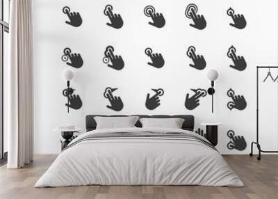 Touch Screen Gestures Icons Set Wall mural