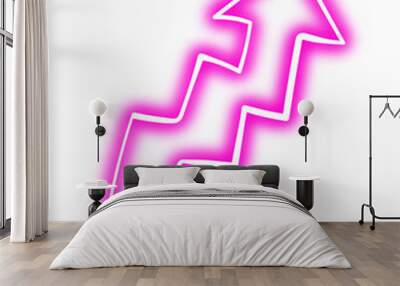 Glowing Neon Arrow Doodle Transparent PNG Wall mural