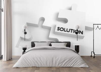 Missing puzzle piece, solution, white Wall mural