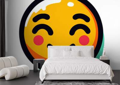 Smiley Face Emoji Vector Icon: High-Resolution, Versatile Icon for Digital and Graphic Design Wall mural