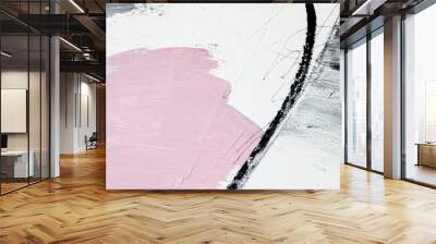 abstract pink and gray acrylic painting on canvas	 Wall mural