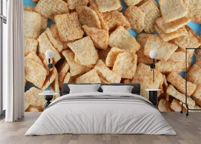 Background group of cinnamon sugar cereal for breakfast close up. Wall mural