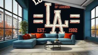 Los Angeles college style print design for t-shirt and other uses Wall mural