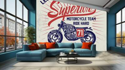 Motorcycle theme vector  typography and illustrations, for  t-shirt prints and other uses. Wall mural