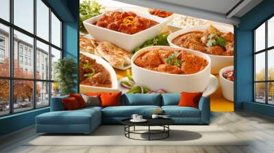    INDIAN CURRY SELECTION          CLOSE UP FOOD IMAGE Wall mural