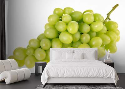 GREEN GRAPES ON WHITE Wall mural