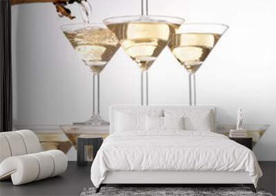 TOWER OF CHAMPAGNE GLASSES Wall mural