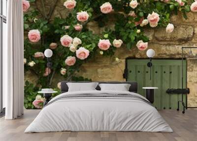 wall of roses Wall mural