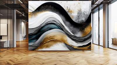 Black and Gold Abstract Background Wall mural