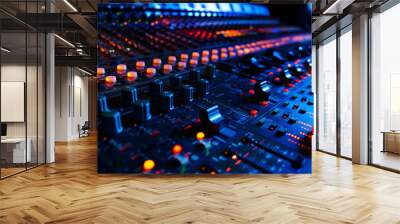 audio mixing console in recording studio Wall mural