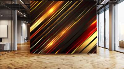 black, red and gold stripes, luxury Wall mural