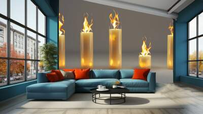 burning candles on a dark background Wall mural