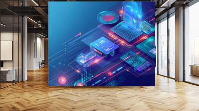 hardware, software abstract background Wall mural