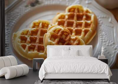 heart shaped waffles Wall mural