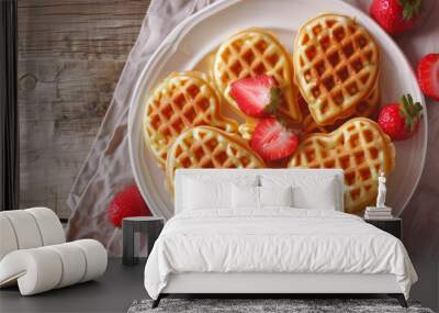 heart shaped waffles Wall mural