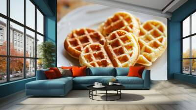 heart shaped waffles Wall mural