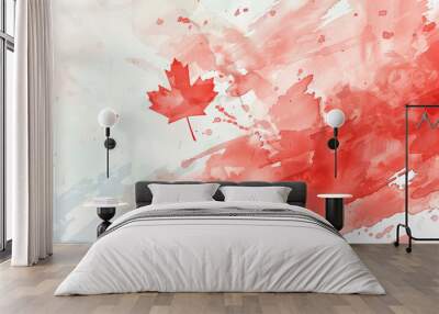 red maple leaves background, national flag of canada celebration background Wall mural