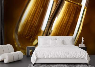 Gold scenery with two glasses of champagne for celebration important moments. Wall mural