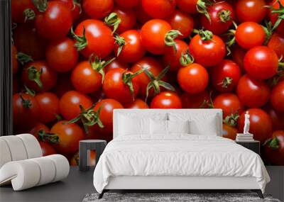 little red cherry tomatoes nature background. Wall mural