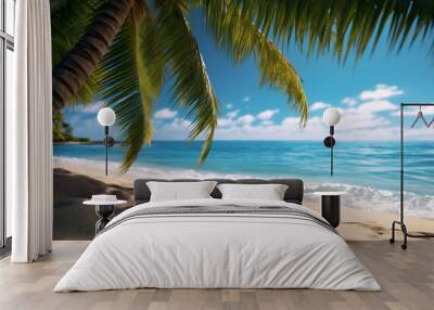 palm trees on the beach Wall mural