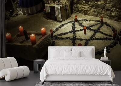 Altar for satanic rituals Wall mural