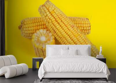 green corn cob isolated Wall mural