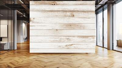 white washed old wood background. white wood board old style abstract background. wooden planks panels horizontal. Wall mural