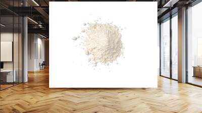 Pile of Powdered Cheddar cheese powder heaped on a white background Wall mural