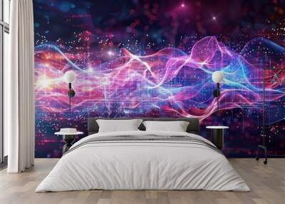 Abstract Digital Waveform Wall mural