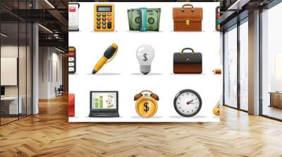 set of office icons Wall mural