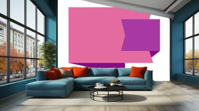 Pink Flat Origami Shape 2 Wall mural