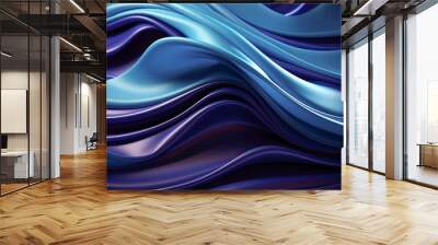 Blue glossy abstract texture design on dark backgrounds. Wall mural