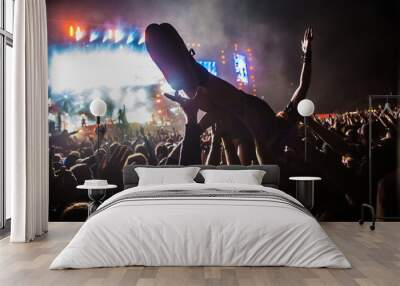 Music Festival Crowd Surfer Atmosphere Party Wall mural