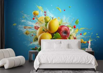 A tornado made of fruits Wall mural