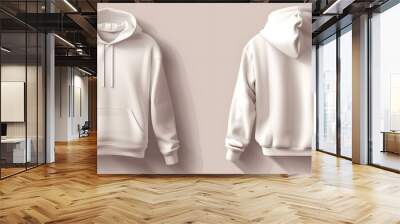 Blank white TSHIRT template front and back Wall mural