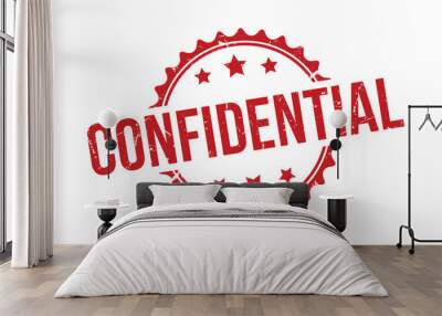 confidential stamp red rubber stamp on white background. confidential stamp sign. confidential stamp. Wall mural