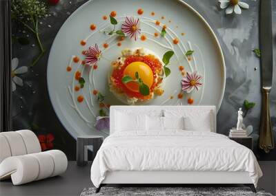 Culinary Creations in Focus Masterpieces on Plate. Wall mural