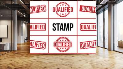 Qualified rubber stamp on white background. Qualified Stamp. Wall mural